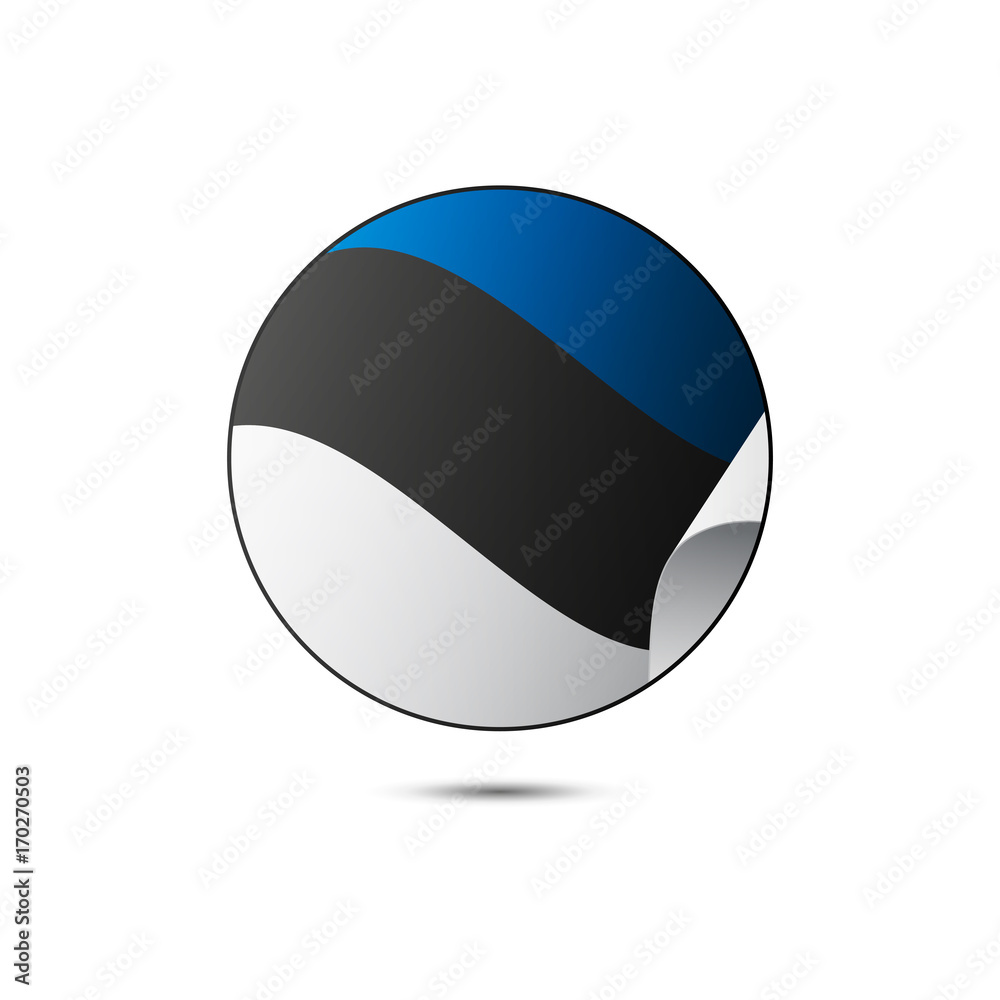 Estonia flag button with shadow on a white background. Vector illustration. Estonia flag button with shadow on a white background. Vector illustration.