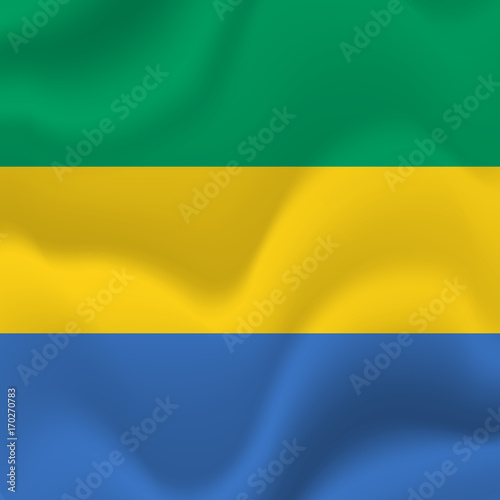 Gabon flag background. Vector illustration.