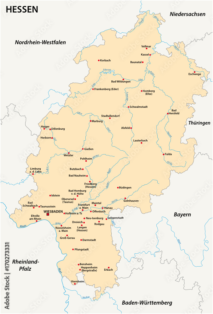 Hesse state vector map in german language
