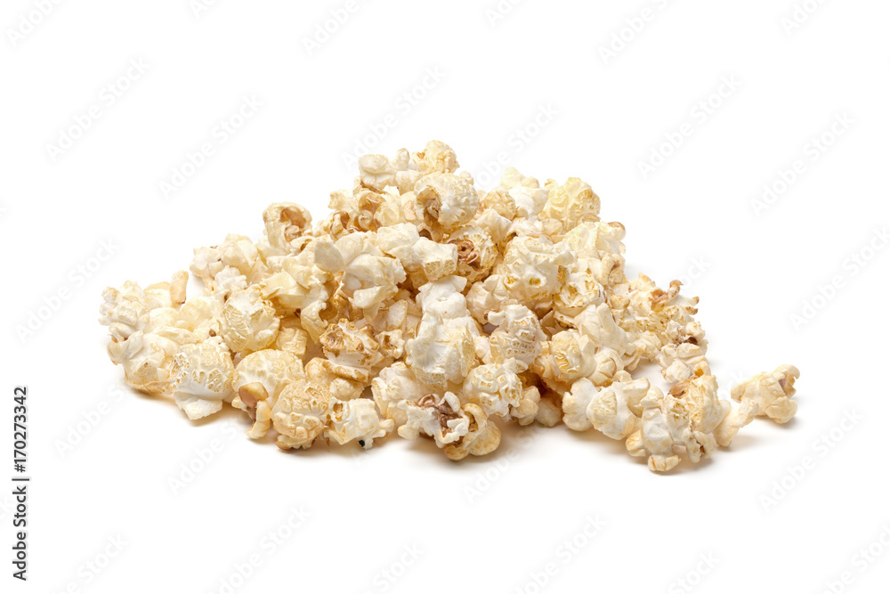 Cinema Movie Objects Serie: Admit One ticket and Popcorn, Isolated on White background