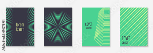 Minimal trendy covers. Vector halftone gradients. Geometric future template for flyer, poster, brochure and invitation. Minimalistic colorful cover. Set of EPS 10 illustration.