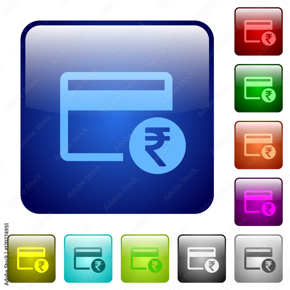Rupee credit card color square buttons Rupee credit card color square buttons