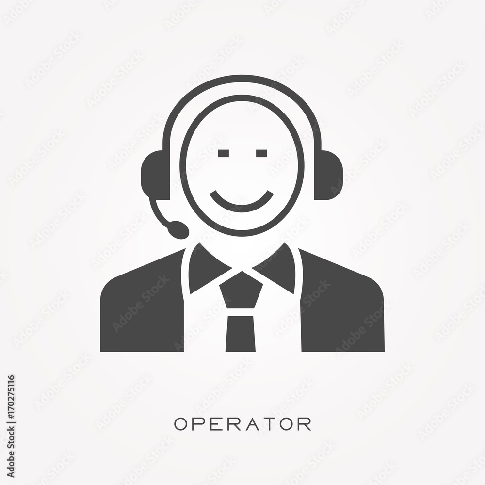 Silhouette icon operator Silhouette icon operator