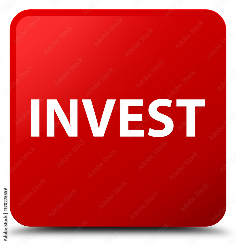 Invest red square button Invest red square button