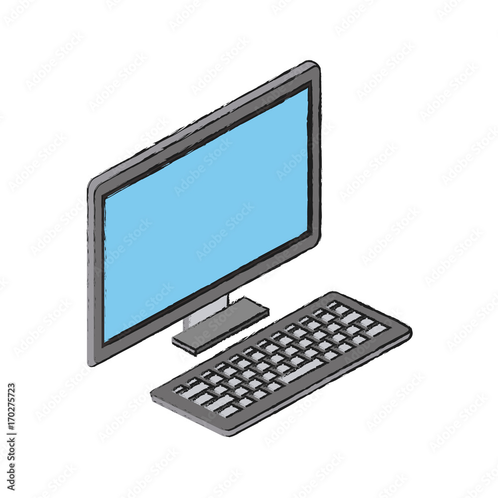 Desk computer technology icon vector illustration graphic design Desk computer technology icon vector illustration graphic design