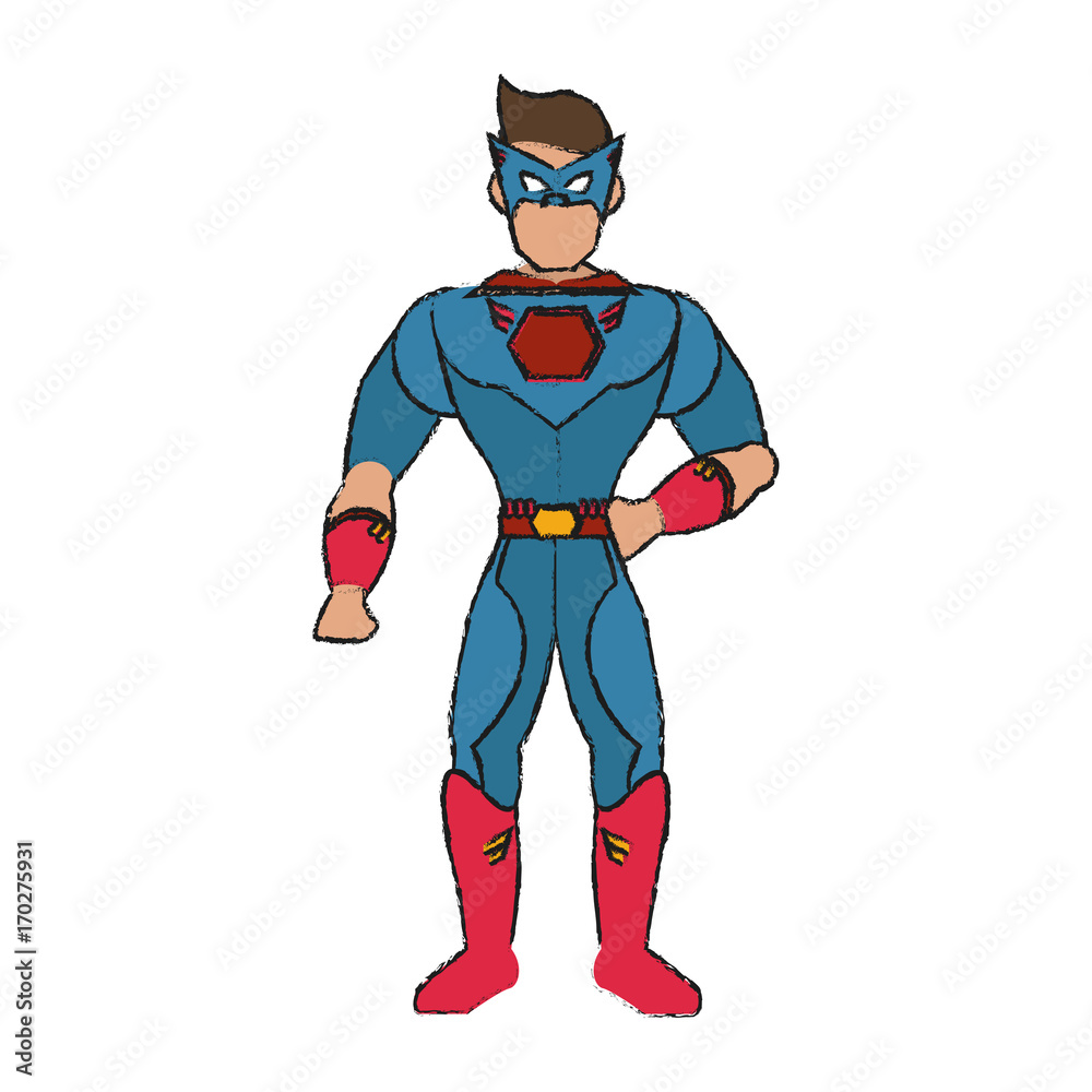 Superhero character cartoon icon vector illustration graphic design