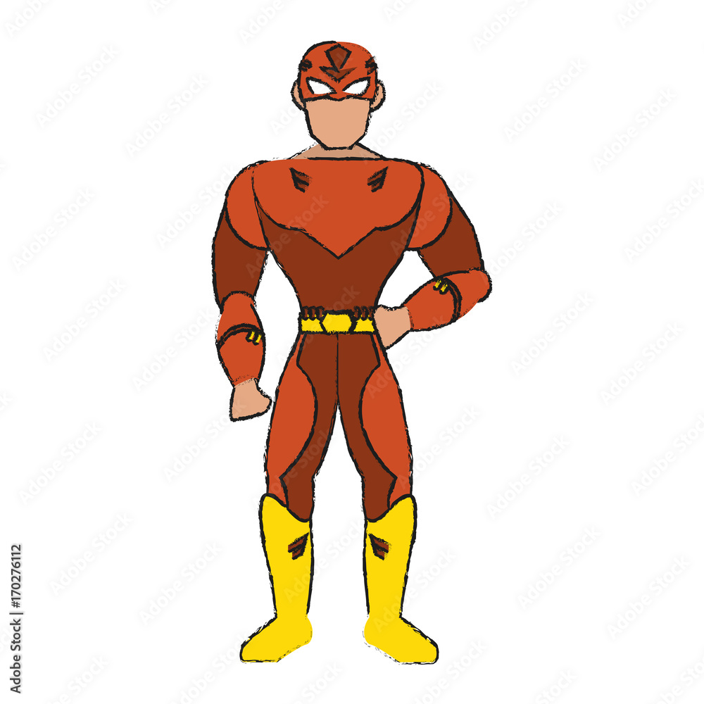 Superhero character cartoon icon vector illustration graphic design