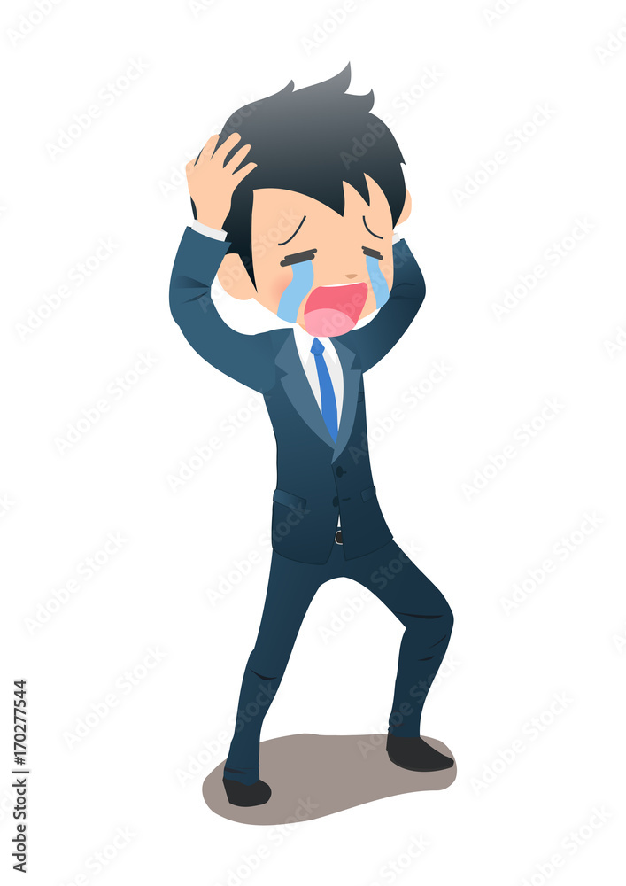 泣くスーツ姿の若い男性ビジネスマン Stock Vector Adobe Stock