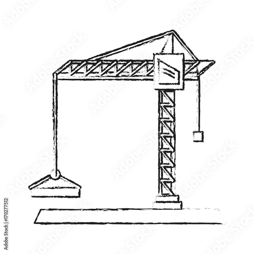 Construction crane tower icon vector illustration graphic design