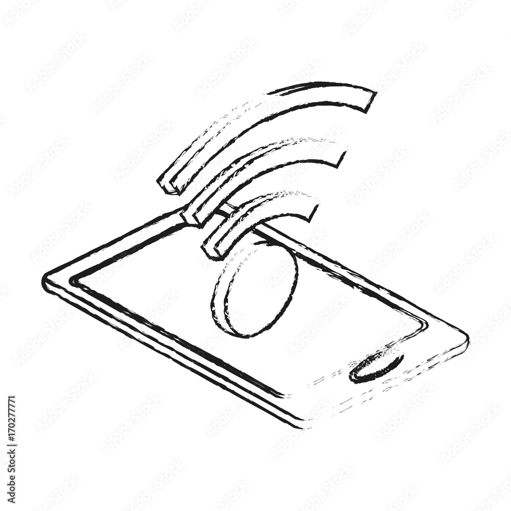 Fototapeta premium Smartphone mobile technology icon vector illustration graphic design