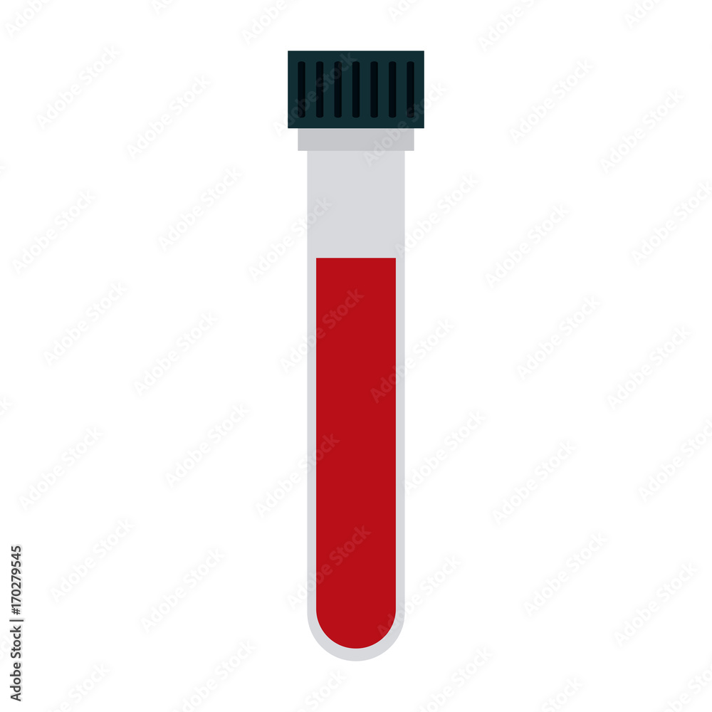 test tube with blood healthcare icon image vector illustration design 