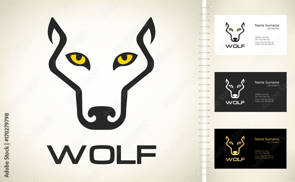 Fototapeta premium Wolf Head silhouette. Wolf logo vector.