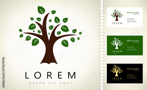 green tree logo vector