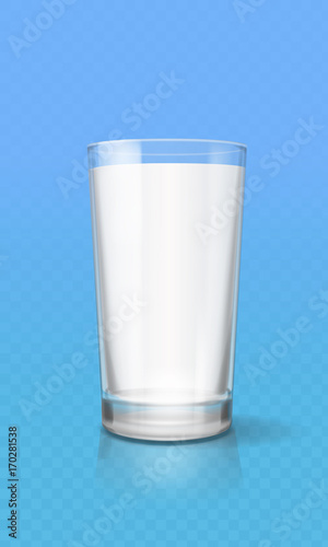Glass of milk realistic isolated vector