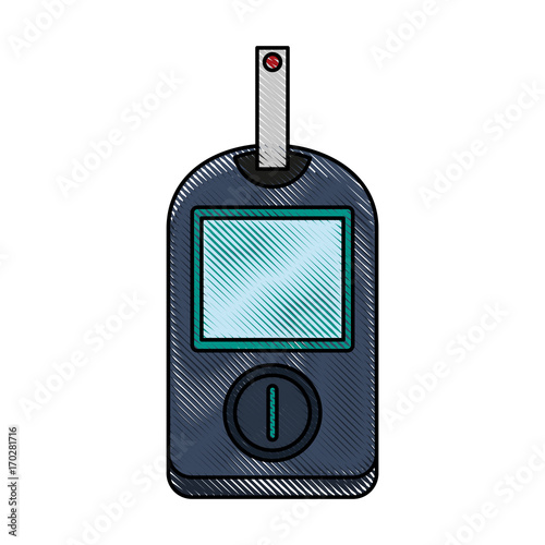 Glucometer test equipment icon vector illustration graphic design