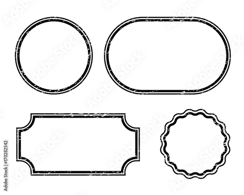 A set of empty stamps - stock vector.