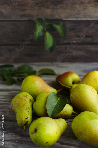 Ripe pear on the table