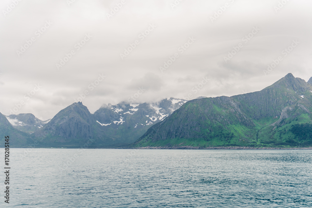 Mountain landscapes on the Norwegian Sea Mountain landscapes on the Norwegian Sea