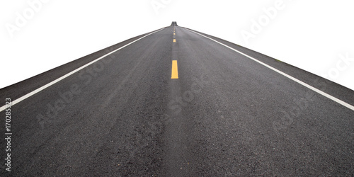 Long Perspective Road isolate on white background