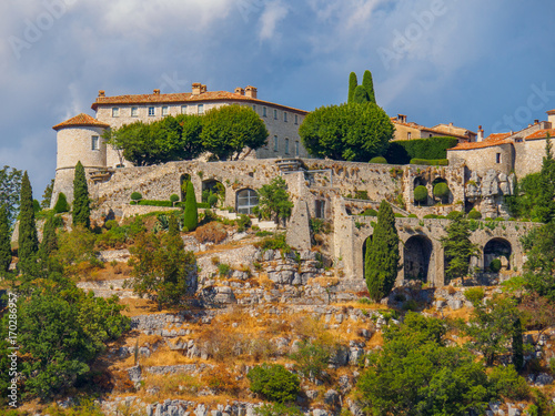 The fortified village of Gourdon situated high in the mountains is considered one of France's most beautiful villages. photo