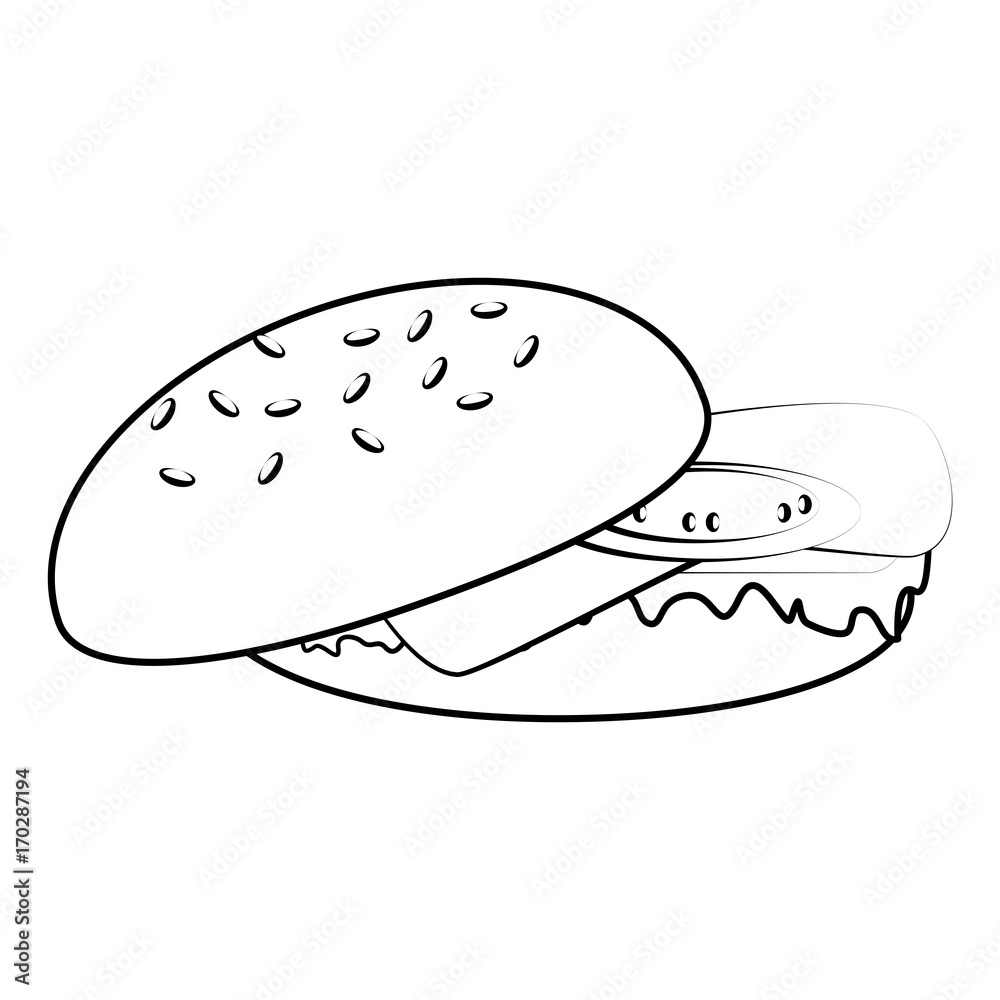 Hamburger fast food icon vector illustration graphic design Hamburger fast food icon vector illustration graphic design