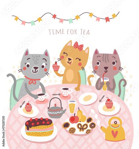 Card with cats. Party