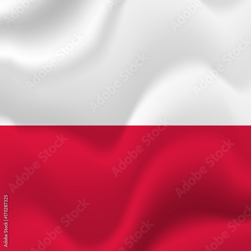 Poland flag. Vector illustration.