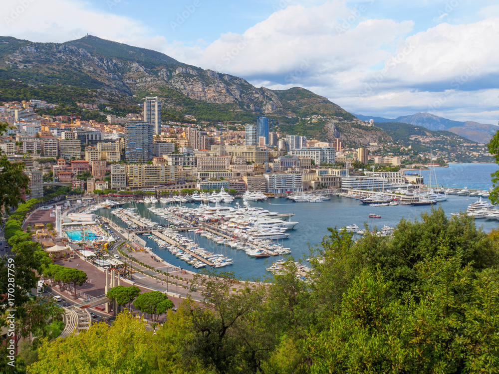 A view of Port Hercule and its surrounding area in Monaco.