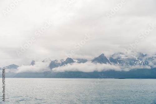 Mountain landscapes on the Norwegian Sea © timursalikhov