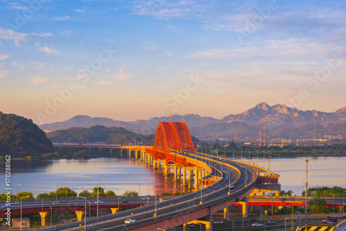 Photography Banghwa bridge Seoul City,South Korea