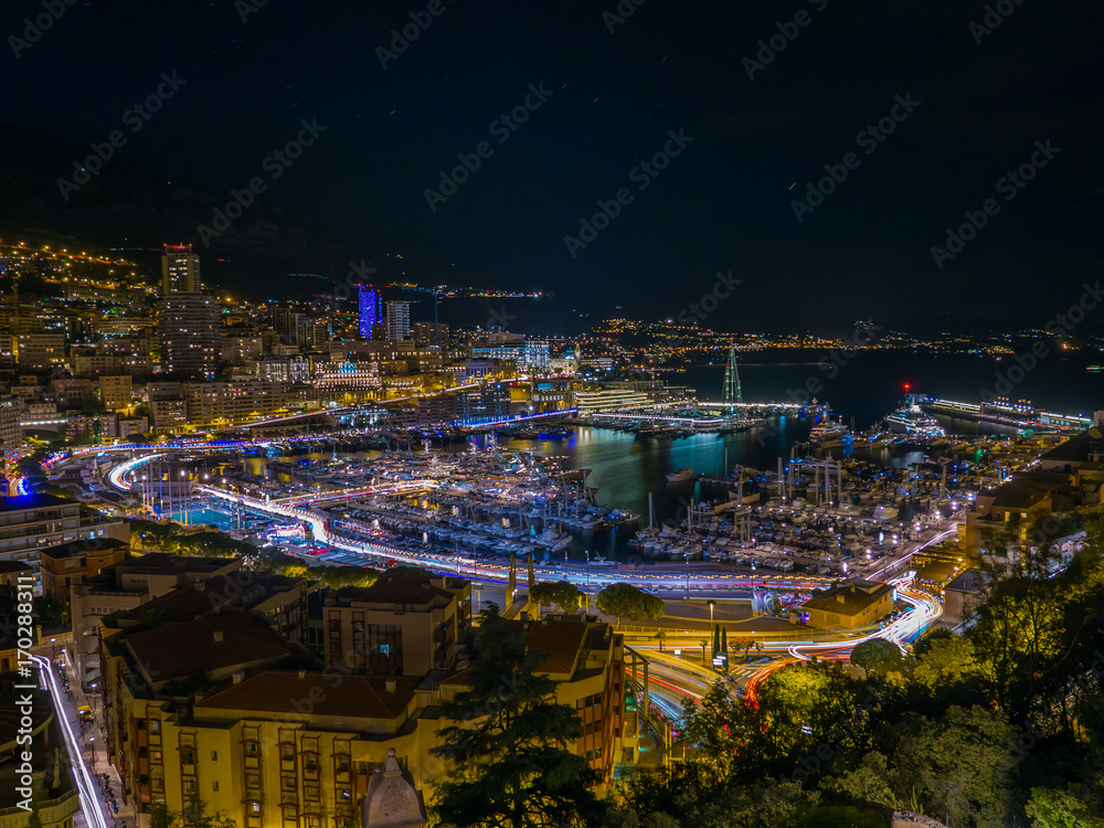 A long exposure of Monaco late in the evening.