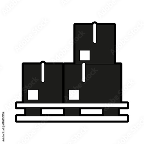 Boxes on stowage icon vector illustration graphic design