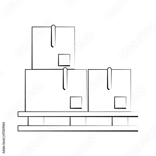 Boxes on stowage icon vector illustration graphic design