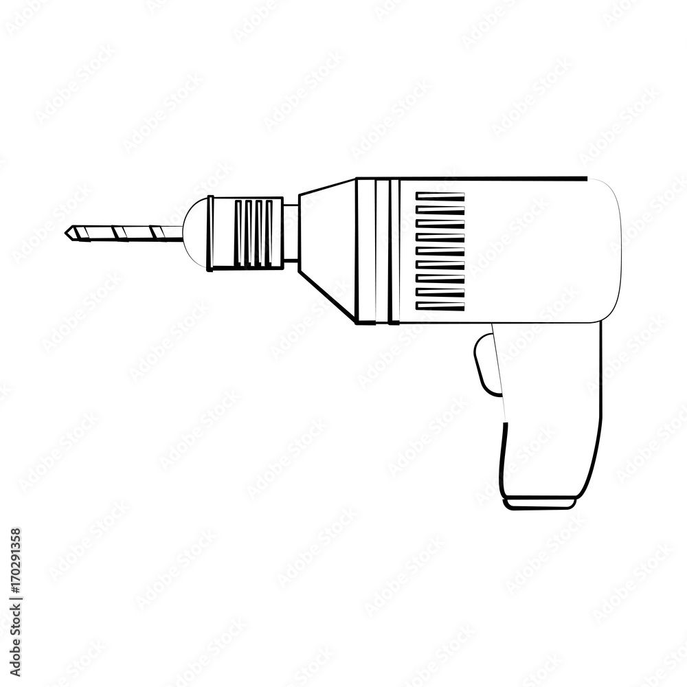Electric drill tool icon vector illustration graphic design Electric drill tool icon vector illustration graphic design