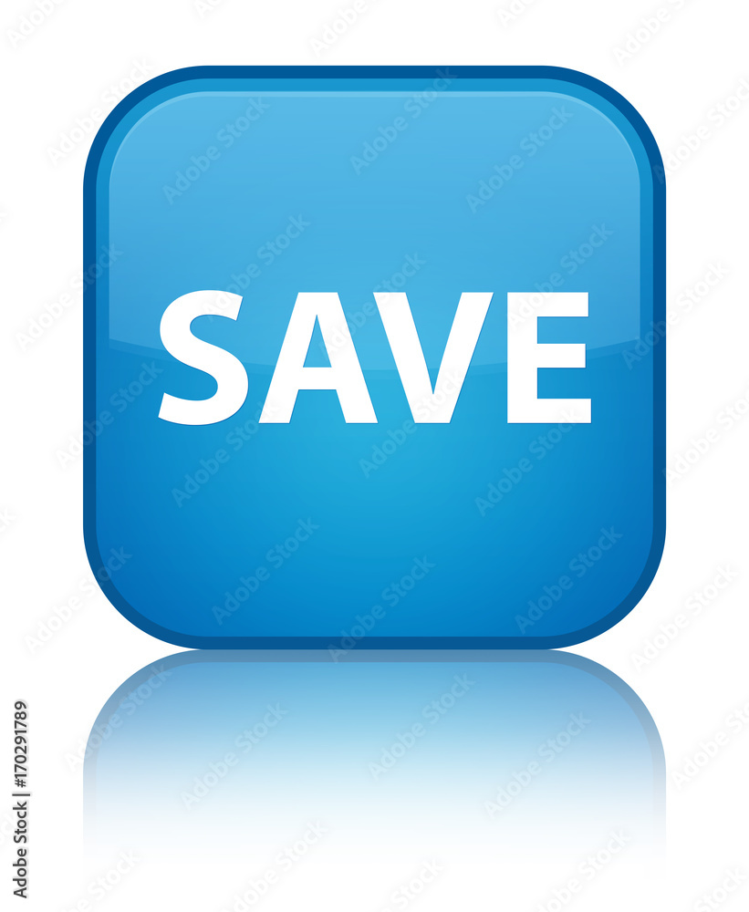 Save special cyan blue square button Save special cyan blue square button