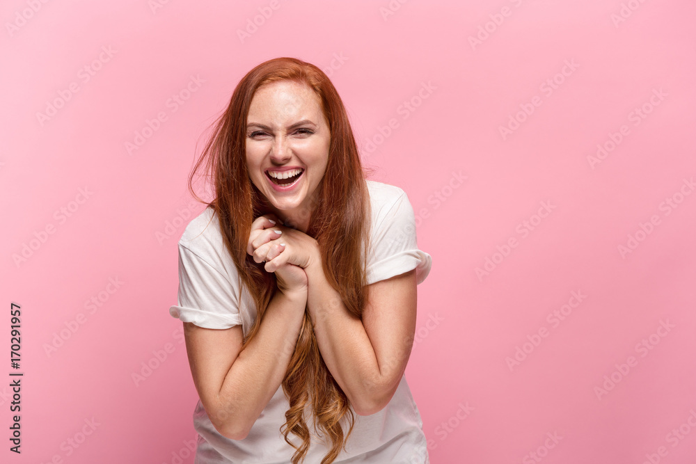 Portrait of young woman with happy facial expression Portrait of young woman with happy facial expression