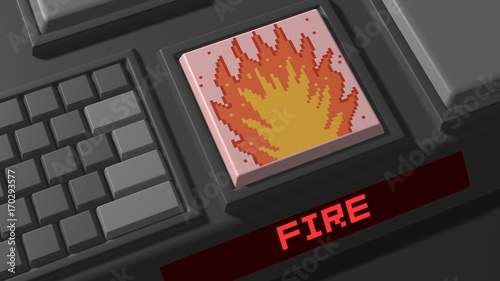 fire button 3d render