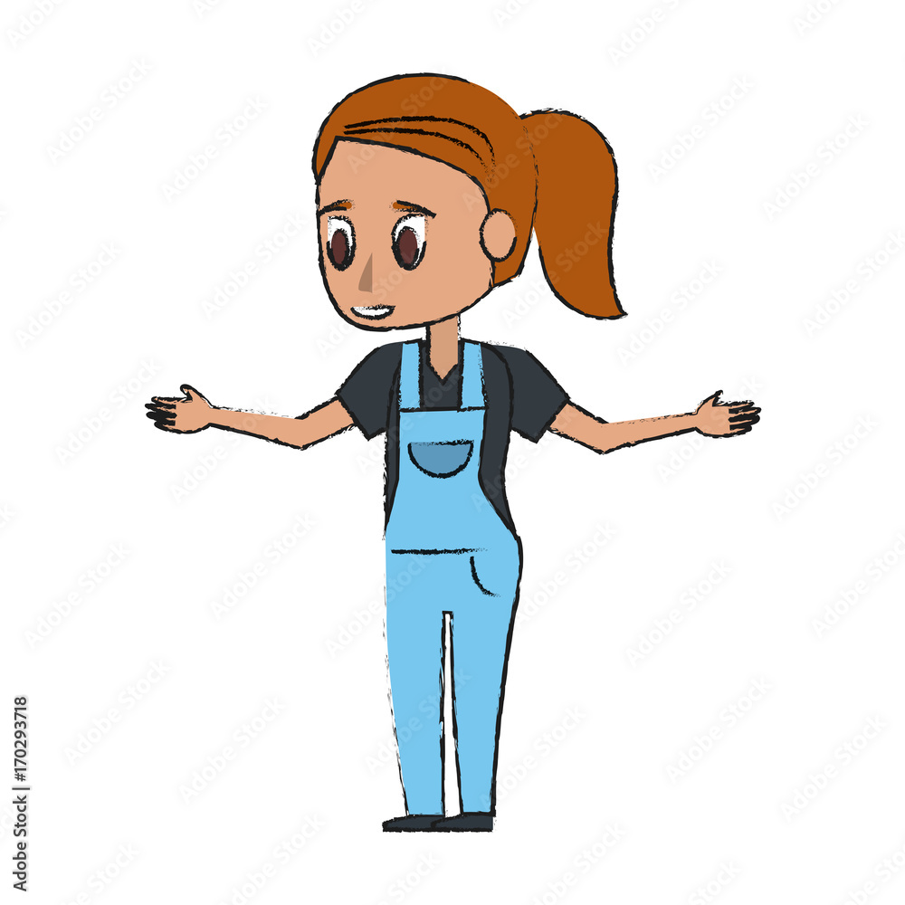 Young woman cartoon icon vector illustration graphic design Young woman cartoon icon vector illustration graphic design