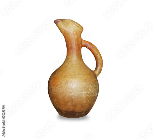 Georgian ancient ceramic jug made of clay for wine