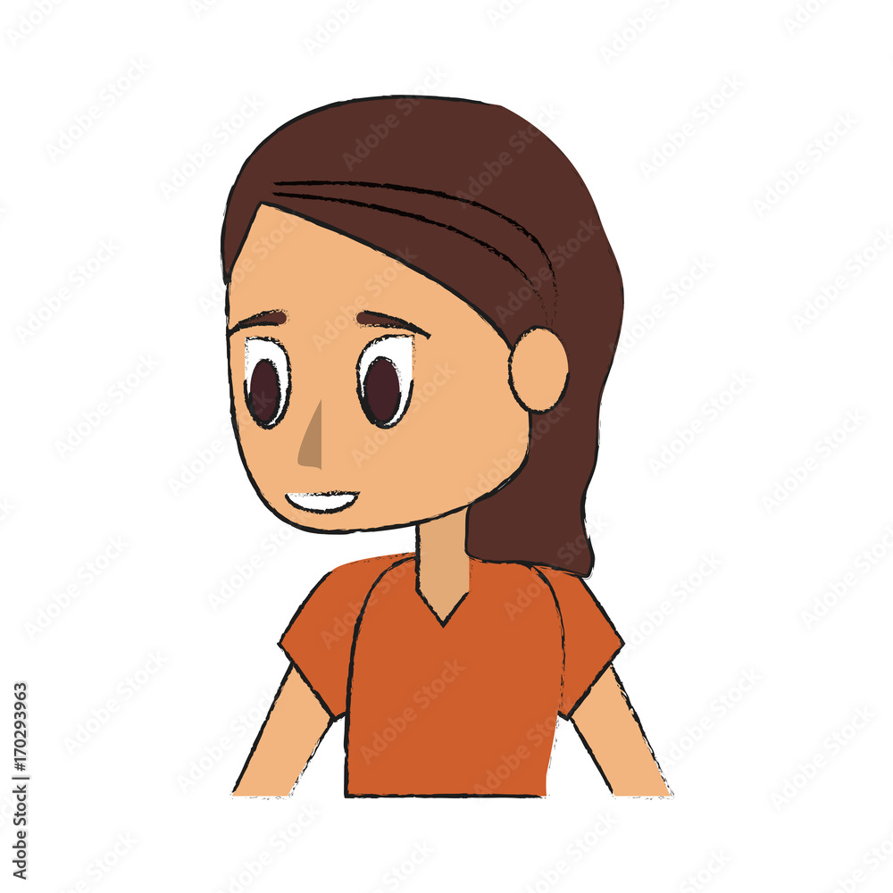 Young woman cartoon icon vector illustration graphic design Young woman cartoon icon vector illustration graphic design