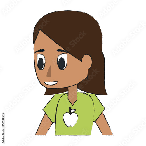 Young woman cartoon icon vector illustration graphic design