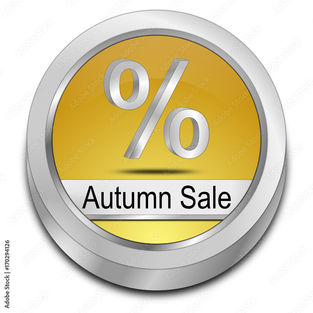 Autumn Sale Button - 3D illustration Autumn Sale Button - 3D illustration