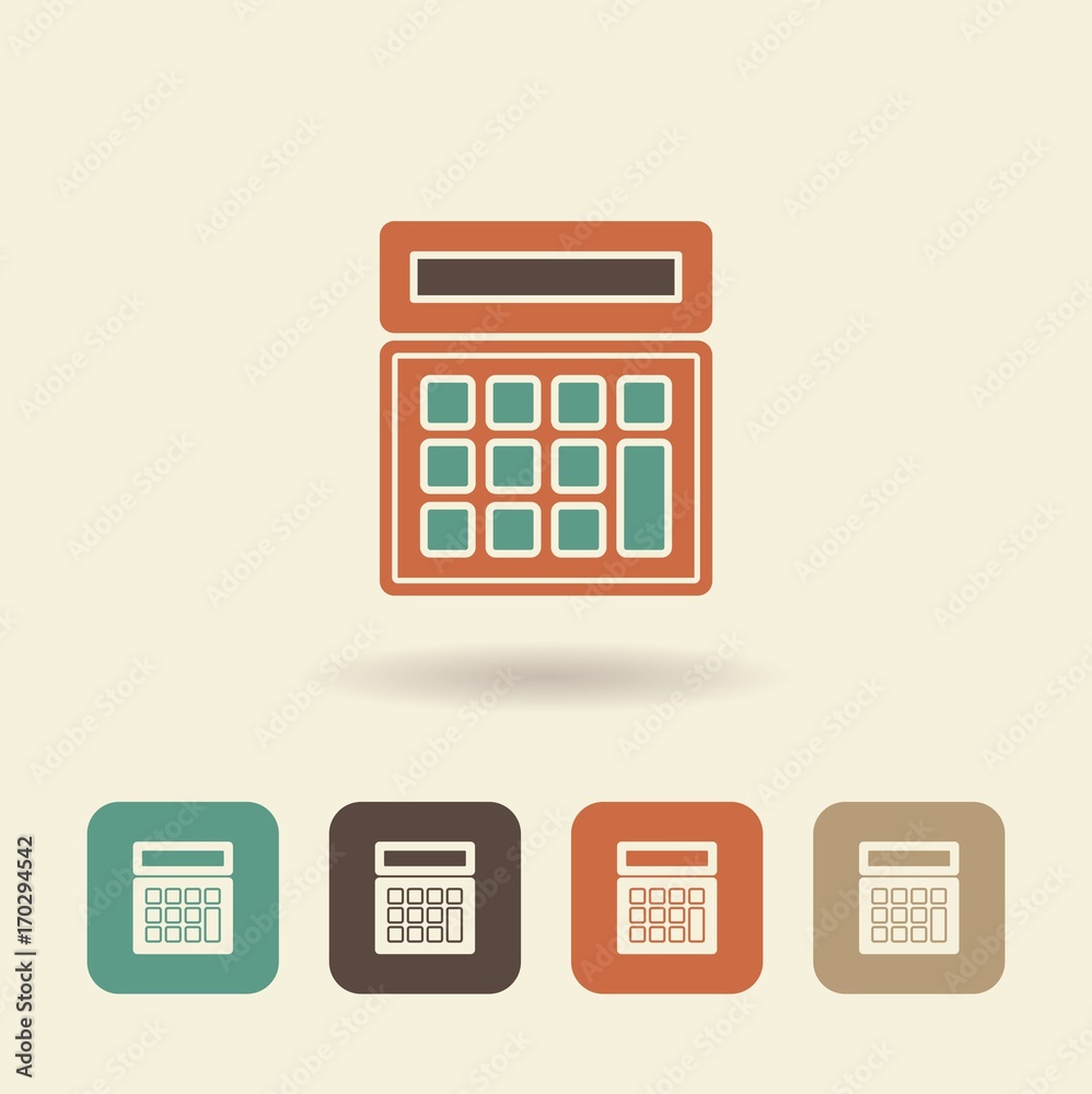Vector calculator icon. Flat logo Vector calculator icon. Flat logo