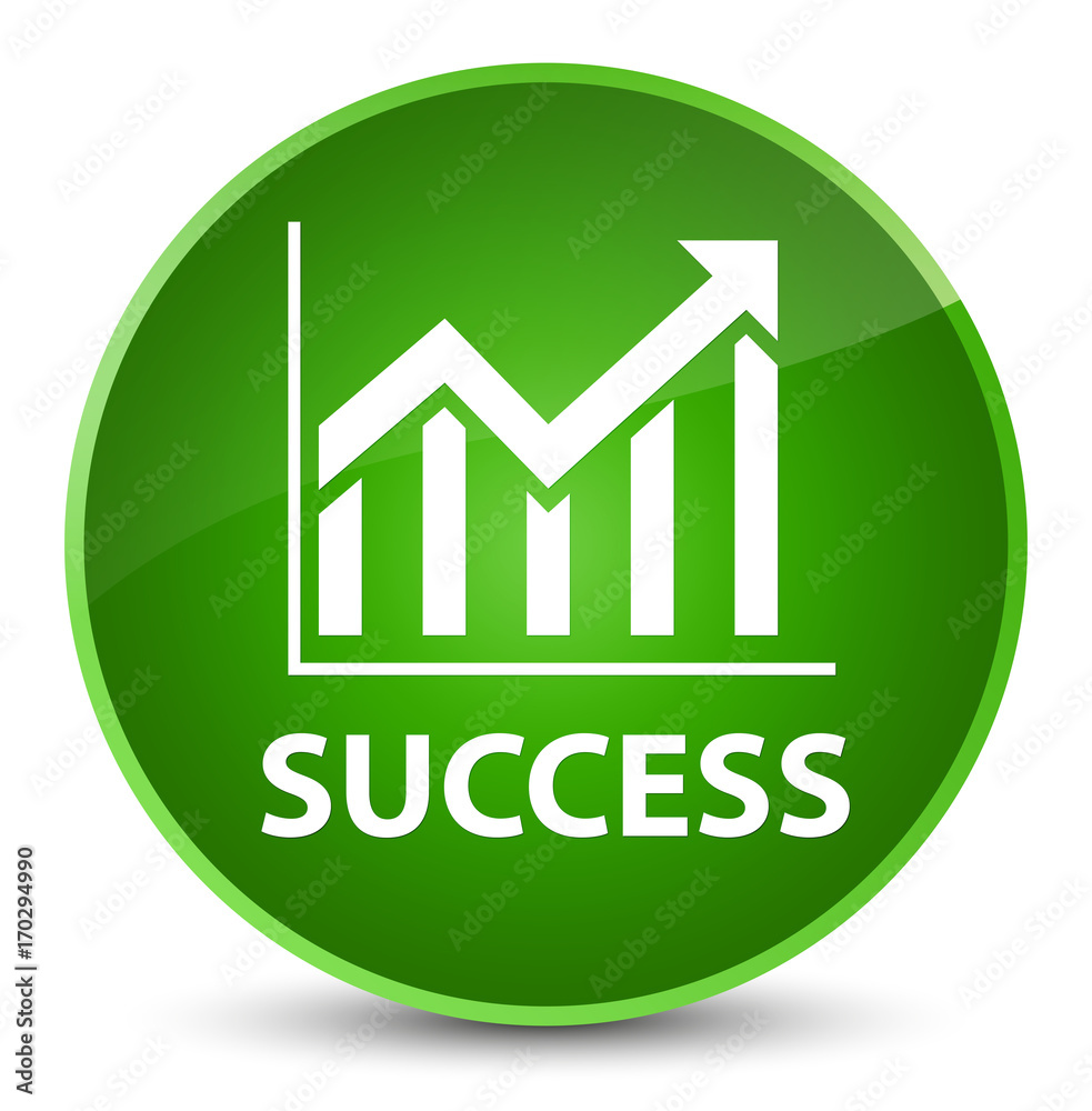 Success (statistics icon) elegant green round button Success (statistics icon) elegant green round button