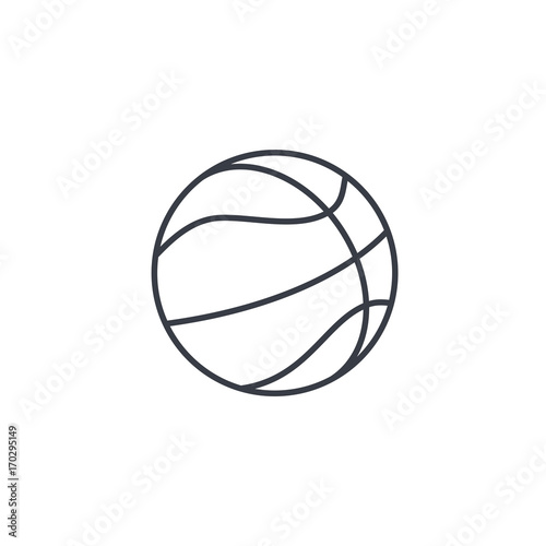 Basketball ball thin line icon. Linear vector illustration. Pictogram isolated on white background