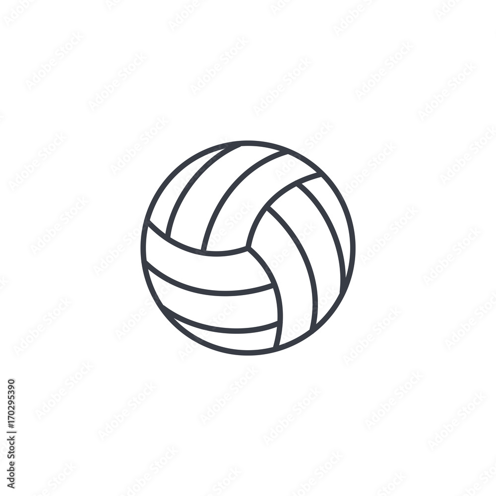volleyball ball thin line icon. Linear vector illustration. Pictogram isolated on white background