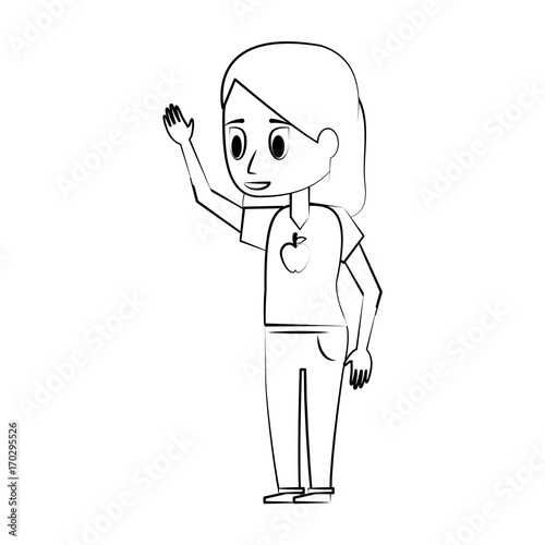 Young woman cartoon icon vector illustration graphic design