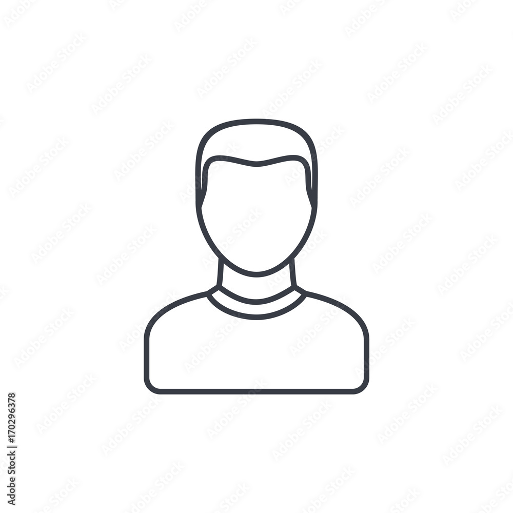 Avatar, man isometric thin line icon. Linear vector illustration. Pictogram isolated on white background Avatar, man isometric thin line icon. Linear vector illustration. Pictogram isolated on white background