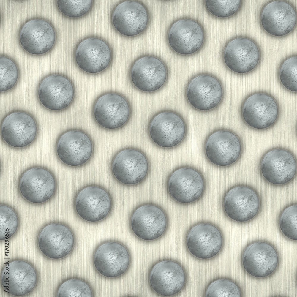 Metallic spheres background. Seamless pattern.