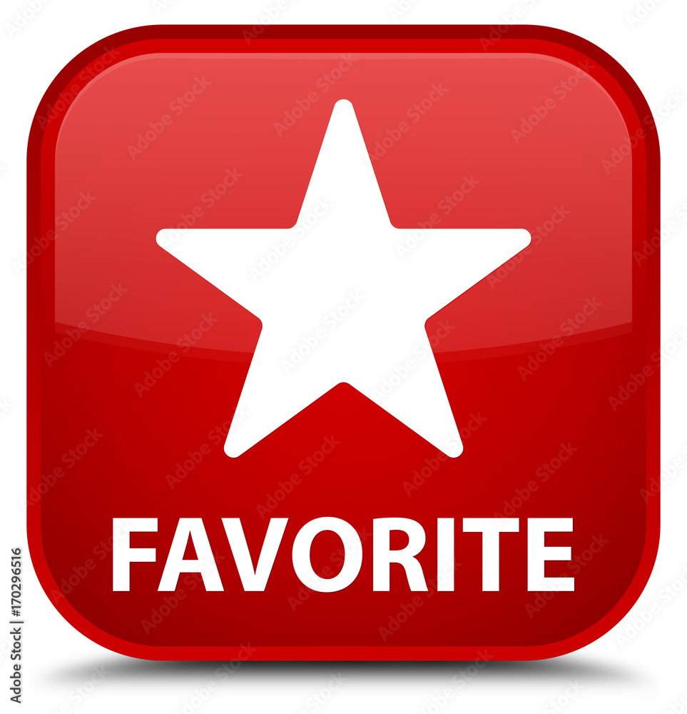 Favorite (star icon) special red square button Favorite (star icon) special red square button